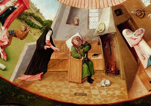 ナマケモノ、7つの大罪と最後の4つの事柄の表の詳細、c.1480